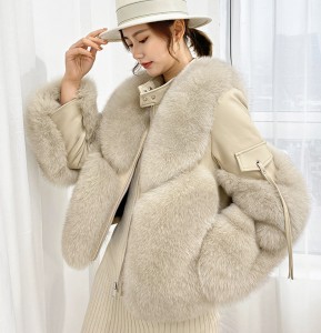 228FC015 2022 winter ladies real fox fur jacket...