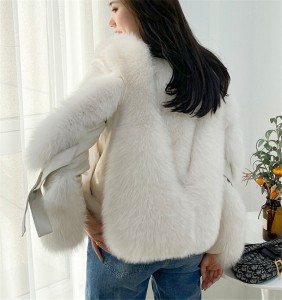 228FC012  Winter whole skin fox fur short coat hing imitation fur one young coat women jacket