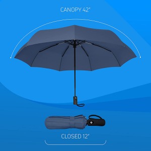 Article de venda popular d'Amazon, paraigua de viatge plegable a prova de vent i tres paraigües plegables
