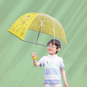 Özel yüksek kaliteli kişiselleştirilmiş sevimli şeffaf kubbe çocuk karikatür şemsiyeleri