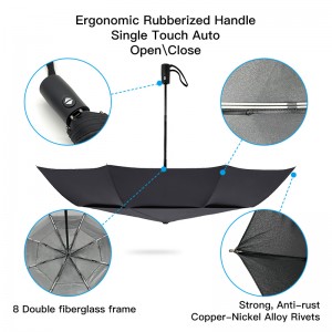 Producător umbrelă de vânzare cu ridicata Amazon, 3 trei umbrele pliabile, cu baldachin dublu, rezistent la vânt, umbrelă personalizată automată
