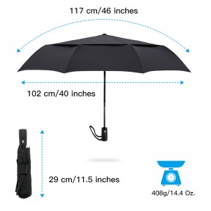 ผู้ผลิตร่มขายส่ง Amazon ขายร้อน 3 สามพับร่ม Dual Canopy Windproof Custom ร่มอัตโนมัติ