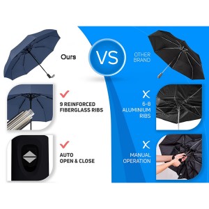 Amazon Çok Satan Ürün, Katlanabilir Güçlü Rüzgar Geçirmez Seyahat Şemsiye üç katlanır şemsiye