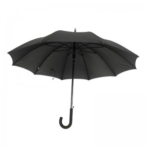 Rak paraply Svart paraply Krokhandtag Bästa kvalitet billigt Sunny and Rainy Paraply Manuell utomhus