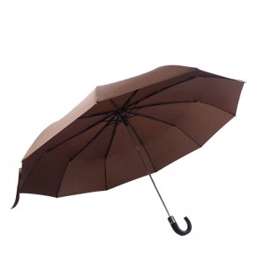 PU-learhandgreep oanpasse ekstra grutte grutte opklapbere wyndichte kompakte paraplu automatysk iepen en ticht
