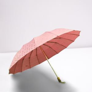Jacquard fabric three fold umbrella 16 ribs