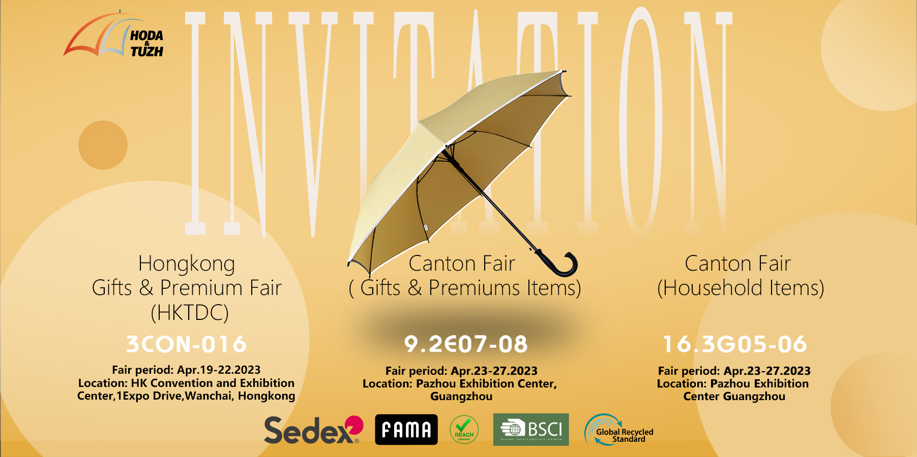 Pridružite nam se na kantonskom sajmu i otkrijte naše elegantne i funkcionalne kišobrane