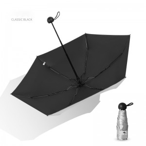 Hulgimüük kvaliteetne väike mini taskuvihmavari viie kokkupandav kaasaskantav päikesevari ja vihmavari odav