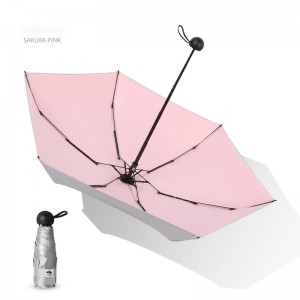 Bejgħ bl-ingrossa ta 'Kwalità Għolja Żgħar Mini Pocket Umbrella Umbrella ta' ħames li jintwew Umbrella Xemxija u Rainy portabbli irħas