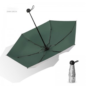 Umbrella Hoobkas Lag luam wholesale Mini Capsule Umbrella Tsib-Folding Sun Umbrellas Sab nraum zoov Windproof thiab Uv Tiv Thaiv