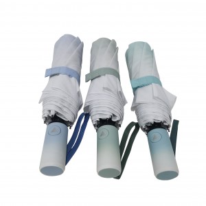 Alça e tecido de cor gradiente de guarda-chuva automático triplo