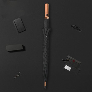 Wysokiej jakości parasol biznesowy 25”*8K z bambusowym uchwytem, ​​automatycznym, otwartym prostym parasolem z niestandardowym logo