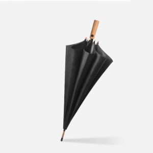 مظلة هدايا تجارية عالية الجودة مقاس 25 بوصة * 8K مقبض من الخيزران مظلة مستقيمة مفتوحة تلقائيًا مع شعار مخصص