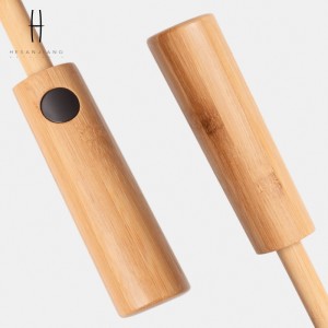 25”*8K yüksek kaliteli iş hediye şemsiyesi bambu saplı otomatik açık düz şemsiye özel logo ile