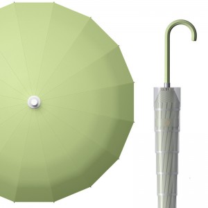 ODM OEM egyedi 23”*16K 9 színű olcsó nyomtatott átlátszó egyenes esernyő PU bőr kampós fogantyúval