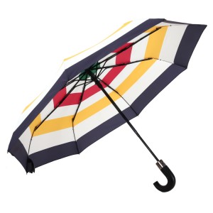 Wooden J handle AUTOMATIC folding umbrella