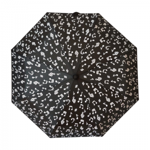Trefolds paraplymanual åpen med fargeskiftende trykk