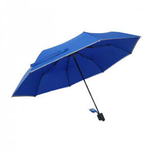 Oppgrader glassfiber 3 sammenleggbar paraply med reflekterende rør