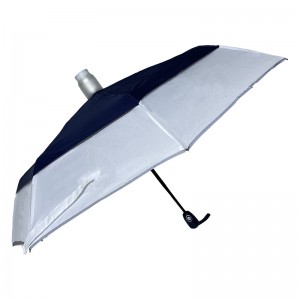 Chinesesch Héichqualitéit Uv Regenschirm Automatesch Mat Faarfännerungsdruck No Drip Folding Regenschirm Mat Logo Fir de Reen
