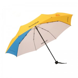 ขายส่งร่มพับ 3 สี สีขาว สีเหลือง สีน้ำเงิน แบบพกพา ร่มพับ 3 บาน คู่มือพร้อมโลโก้