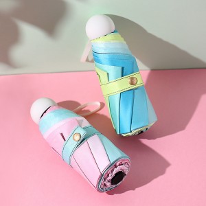 Vyf opvoubare draagbare mini-saksambreel met UV-beskerming