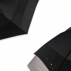 27 ”* 8К Тәртипсез дизайн кара люкс автомобиль ачык җил үткәрми торган чатыр логотип бастыру белән махсус зонтик
