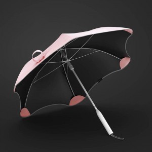 မိုးရေအတွက် လိုဂိုပါသော ခေါက်သိမ်းနိုင်သော uv ထီး အလိုအလျောက် အရိုးဖြောင့်ဒီဇိုင်းနာ ​​ထီး