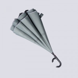 Inverted umbrella for car with C handle