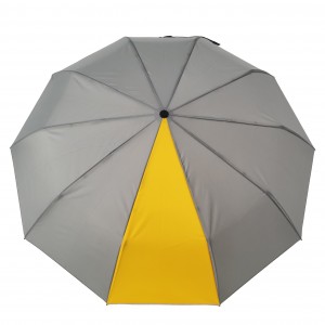 Umbrelă compactă pliabilă cu trei mâner cu cârlig