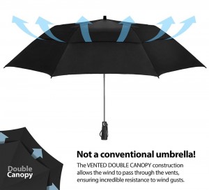 Velký dvouvrstvý golfový deštník s větracím otvorem