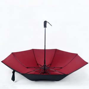 Grande dimensione doppia strata auto aperta dui ombrelli pieghevoli cù quadru di fibra di vetro per duie persone