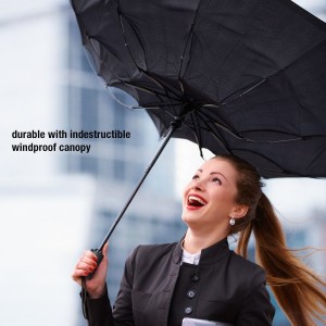 Tsis Siv Neeg Customized Tri-fold Waterproof Umbrella