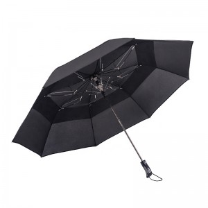 Стильный 2-складной зонт для деловых мужчин, зонт большого размера, зонт на заказ.