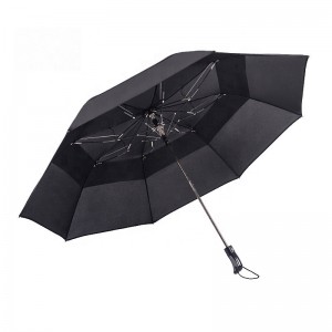 Eleganta 2faldebla ombrelo por komercaj viroj grandgranda ombrelo laŭmenda ombrelo