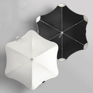 Automatische drie opvouwbare paraplu met UV-bescherming en logo