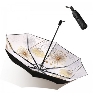 Tri-fold Umbrella nrog ob txheej txheej ntaub
