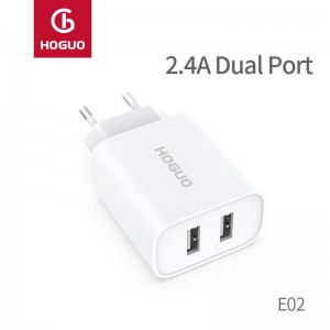 EU Plug E02 2.4A dual USB charger-Classic series