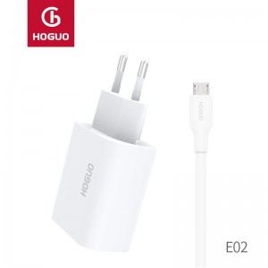 EU Plug E02-M 2.4A dual USB charger Micro suit-Classic series