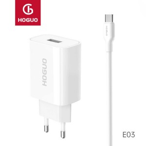 EU Plug E03-T QC3.0 18W fast charger Type-c suit-Classic series