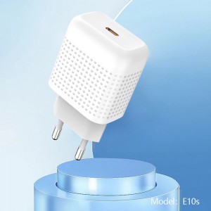 EU Plug E10s-i PD20W fast charger-Honeycomb series (White,Black,Yellow,Blue)