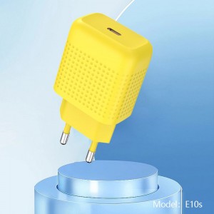 EU Plug E10s PD20W fast charger-Honeycomb series (White,Black,Yellow,Blue)