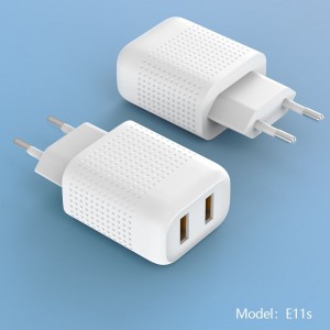 EU Plug E11s 2.4A dual USB charger-Honeycomb series (White,Black,Yellow,Blue)
