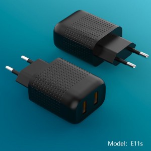 EU Plug E11s-i 2.4A dual USB charger lightning suit-Honeycomb series (White,Black,Yellow,Blue)