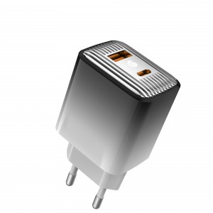 EU Plug E22 45W USB A+USB-C Fast Charging Folding feet C-C suit (Orange yellow gradient/Black white gradient）