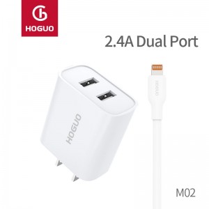 HOGUO M02 2.4A dual USB charger-Classic series