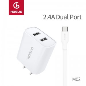 HOGUO M02 2.4A dual USB charger-Classic series