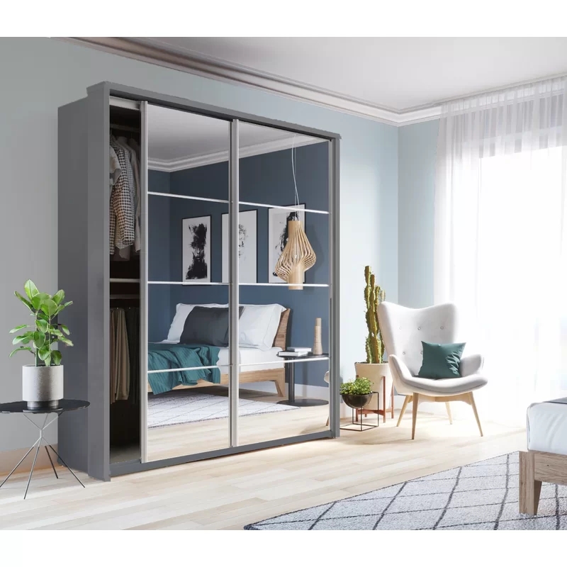 Modern Bedroom Mirror Flat Packing Wardrobe with Multi-Space Storage Featured Image