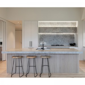 Laminate Finish Kitchen Cabinet With Slat Wall ...