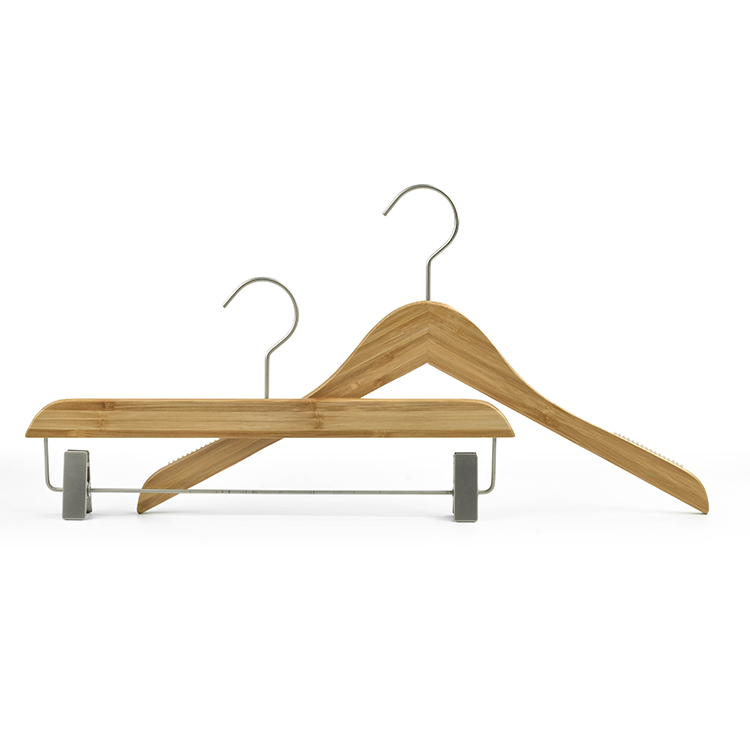 China Thin Hangers Suppliers –  Bamboo Hanger Factory Customized Fast Fashion Brand Bamboo Pants Hanger – Lipu
