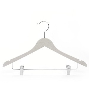 Wholesale PP Hanger Factories –  Lightweight Biodegradable Wheat Straw Fiber Clothes Hanger with Metal clip  – Lipu